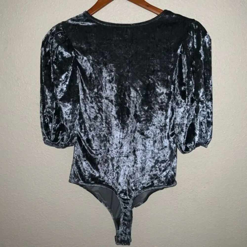 Free People Don’t You Wish Velvet Bodysuit size S